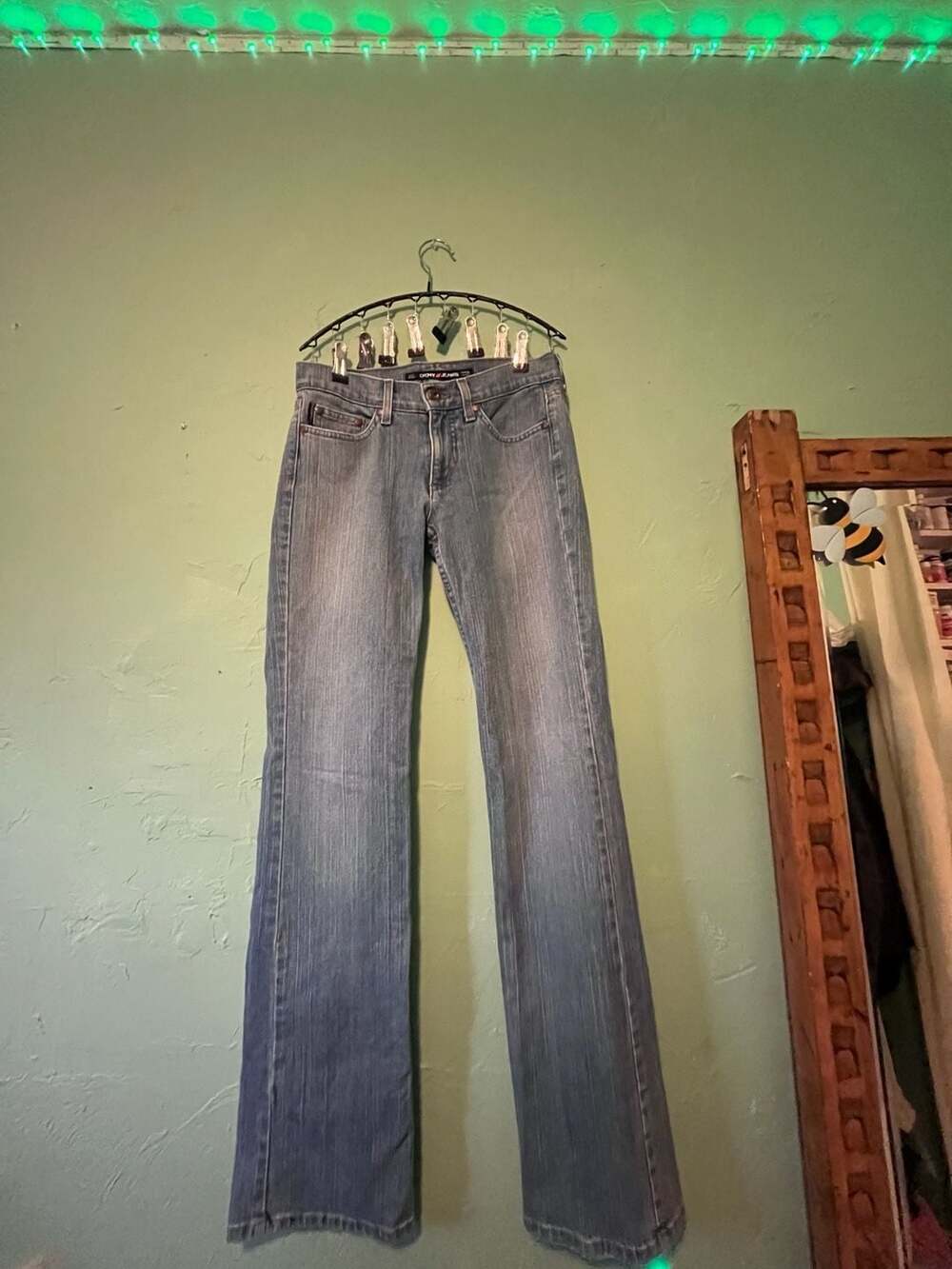 DKNY Jeans Low Rise Flare Denim Blue
